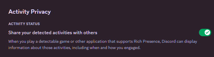 Activity Settings
