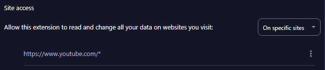 Browser Extension Settings